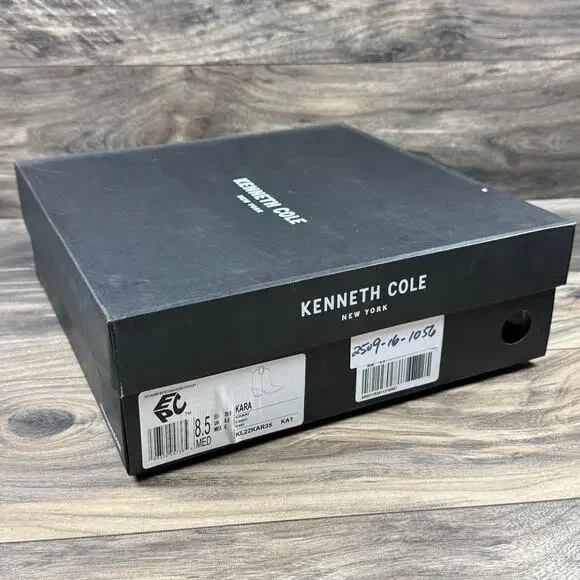 NIB Kenneth Cole New York Kara 8.5M Western Pointed Toe Suede Ankle Boots Khaki - Picture 8 of 9